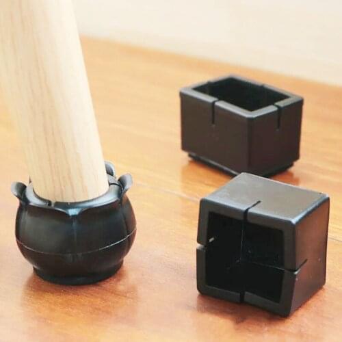 16 Pcs/Lot Black Chair Leg Caps Mute Thicken Anti Scratch Floor Protection Wear-Resistant Pvc Felt Cover Stool Non-Slip Foot Cov