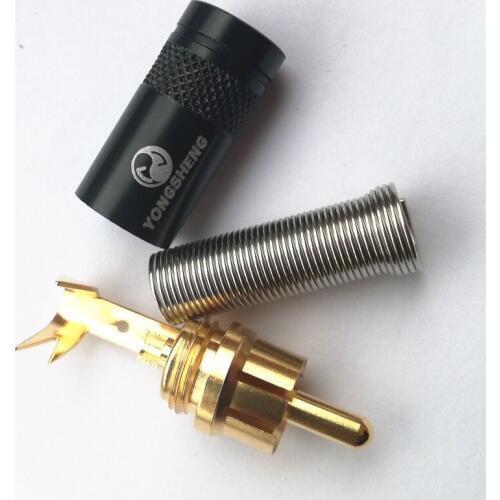 2 piece NEUTRIK YONGSHENG Gold plated RCA audio plug jack