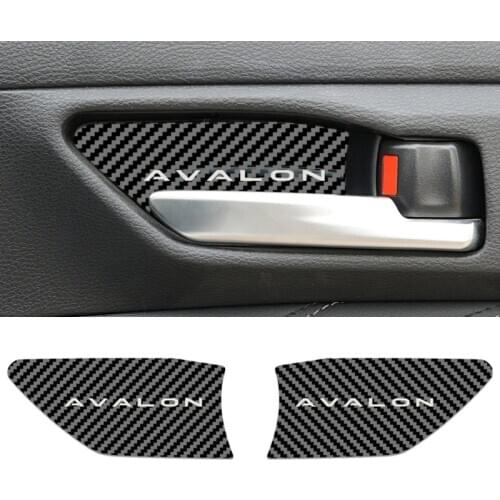Carbon Fiber Car Interior Door Handle Ornament for Toyota Avalon Stainless Steel Accessories Car Styling 4pcs