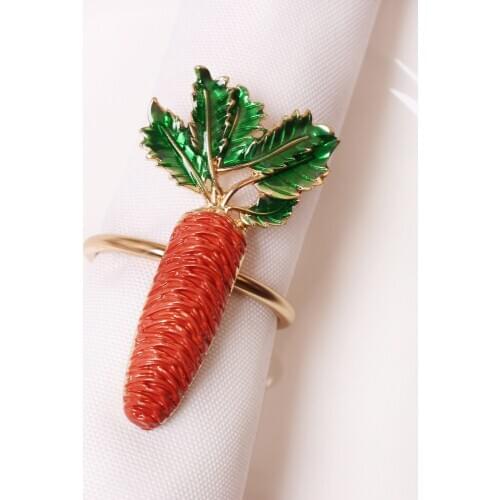 6pcs/lot Metal dripping oil new carrot napkin buckle, napkin ring, tissue ring