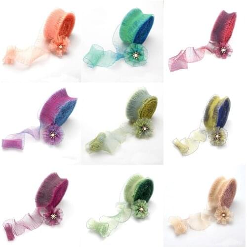 David accessories Lace Gradient color organza gift wedding Christmas decoration flower wrapping Gift Carfts ribbons,5Yc13258