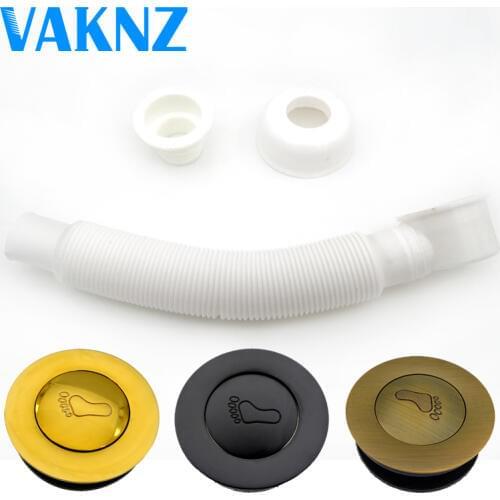 VAKNZ Antique bronze brass Bathroom Bathtub Pop Up Drains Bath Shower Basin Homemade Sink Drain