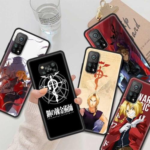 Anime Fullmetal Alchemist Poster Phone Case For Xiaomi Poco X3 NFC M3 Pro F3 GT Note 10 Lite CC9E CC9 A3 Pocophone F1 Black Soft