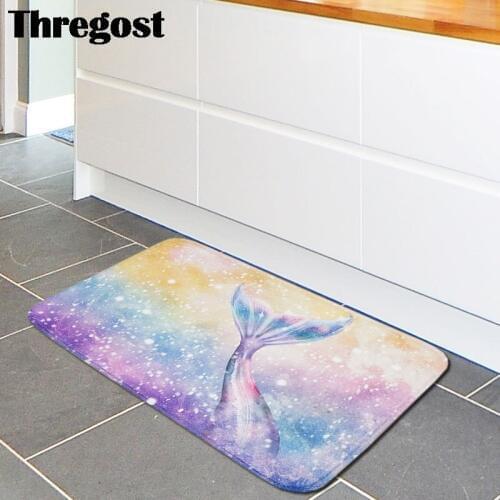 Welcome Floor Mats Indoor Entrance Door Mat Kitchen Carpets and Rug Mermaid Tail Printed for Living Room Bedroom Home Decor