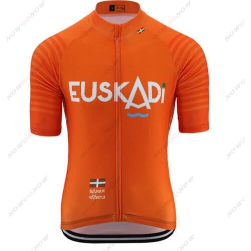 EUSKADI men pro team orange cycling jersey high quality Lycra tight road pro racing cycling clothing triathlon bike wear