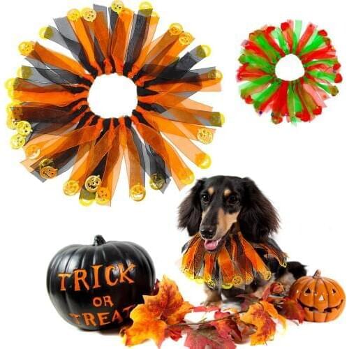 Halloween Christmas Dog Cat Accessories Collar Necklace Festival Pet Supplies Costume for Small Large Dogs Yorkshire Terrier