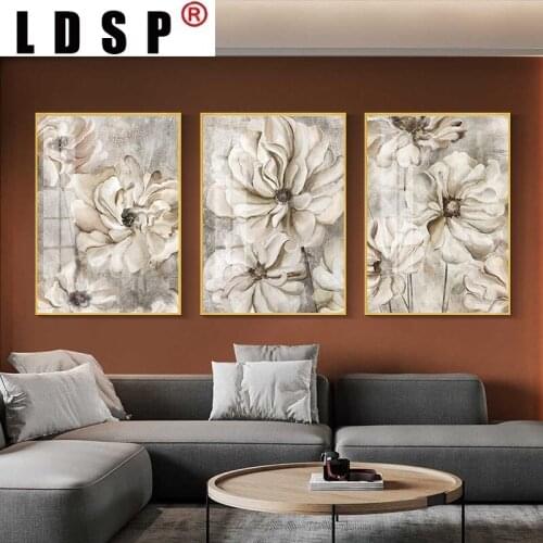 LDSP Canvas Abstract Painting Scandinavian Poster Wall Art Flowers Posters Prints Modern Transparent Flower Living Room Decor
