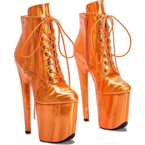 Leecabe 20CM/8inches Pole dancing shoes High Heel platform Boots closed toe Pole Dance boots