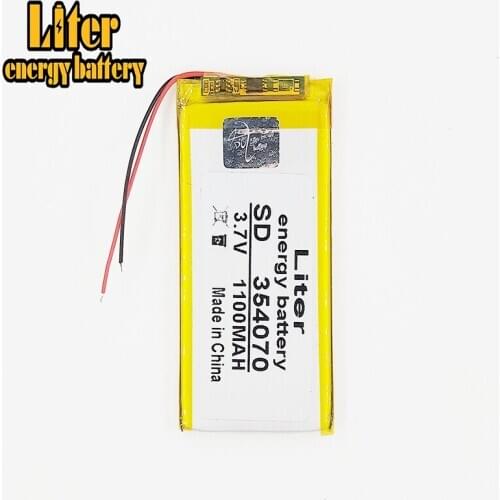 Best battery brand 3.7V polymer lithium battery 354070 1100mAH remote control electronic book GPS wireless earphone