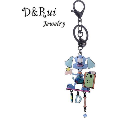 Cute Dog Key Ring Women Girls Black Alloy Metal Cartoon Animal Keychain Jewelry 2019 New Car Pendant Keychains for Ladies Bags