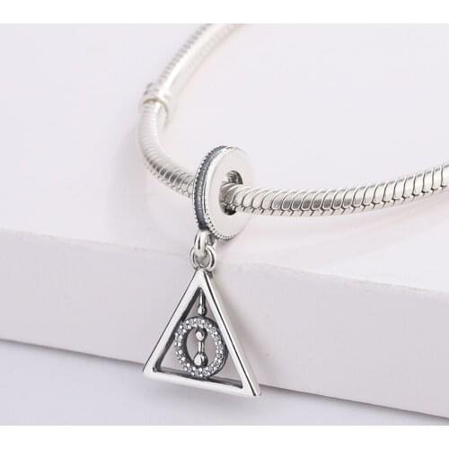 Fashion Accessories 925 Sterling Silver Cartoon Deathly Hallows Dangle Pendant Charm Bracelet DIY Jewelry Making For Pandora