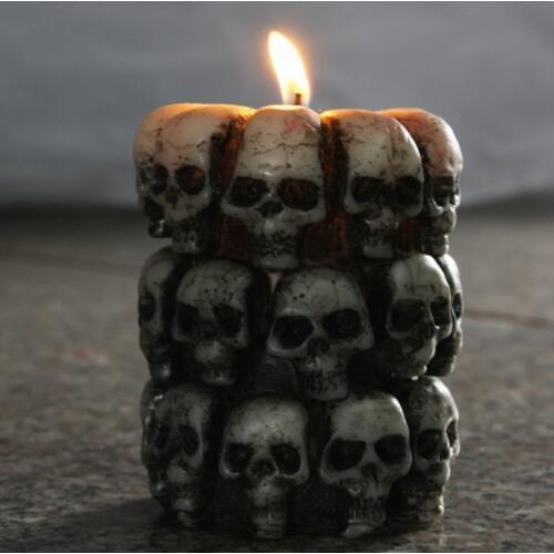 Multi Skull Candle Mould Tricky Halloween Silicone Mould Terror Soap Mould free shipping PRZY