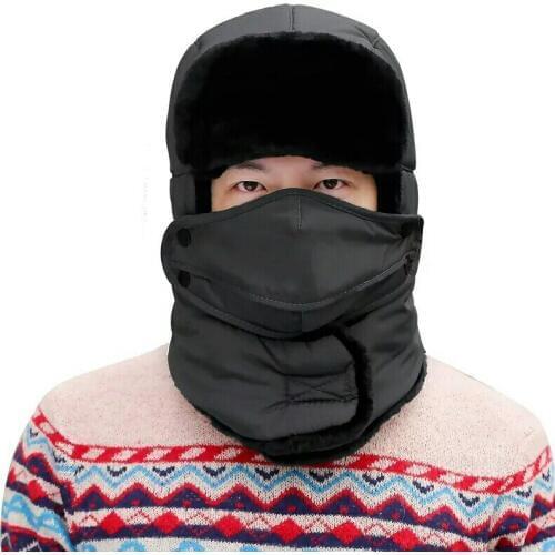 Male earmuffs winter hat female mask riding hat middle-aged skiing northeast cap warmth thickening
