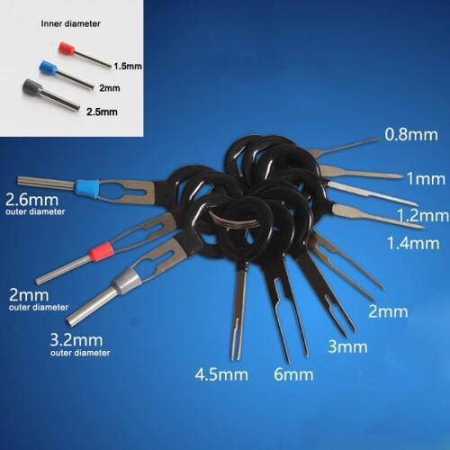 11Pcs/Set Terminal Removal Tools Car Electrical Wiring Crimp Connector Pin Extractor Kit Back Needle Remove Tool Set Tire Repair