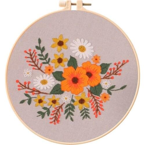 Embroidery Kits, Autumn Landscape, Embroidery Hoop, Embroidery Thread, Embroidery Materials and Tool, DIY Craft for Beginner (F)
