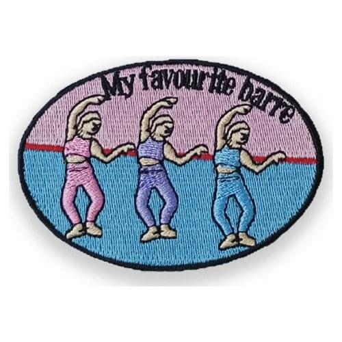 Sonata Pew Pew My Favourite Barre Embroidery Patches Iron on Patches for Clothes Cheap 3 Girls Dancing Art Patch