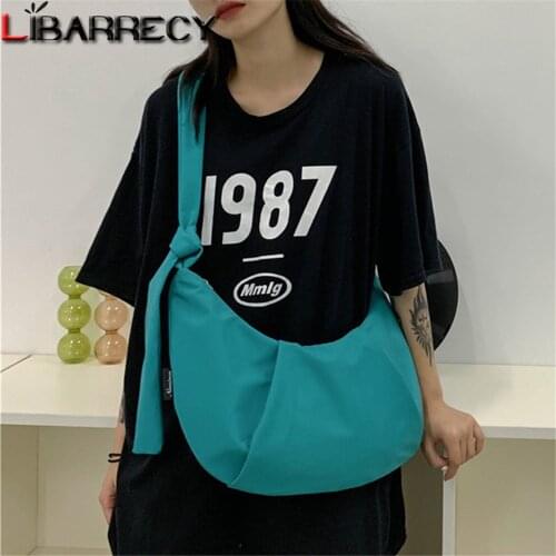 Soild Color Designer New Ladies Shoulder Bag High Quality Nylon Student School Bag 2021 Fashionable Women Messenger Bags Bolsos