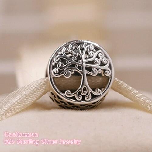 Autumn 100% 925 Sterling Silver Family Roots Charm Beads Fit Original Pandora Charms Bracelet DIY jewelry