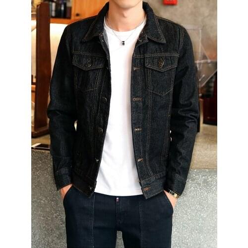 Autumn New High-end Brand Male Fashion Boutique Blue Slim Casual Denim Jacket Trendy Thin Mens Denim Coat Cowboy