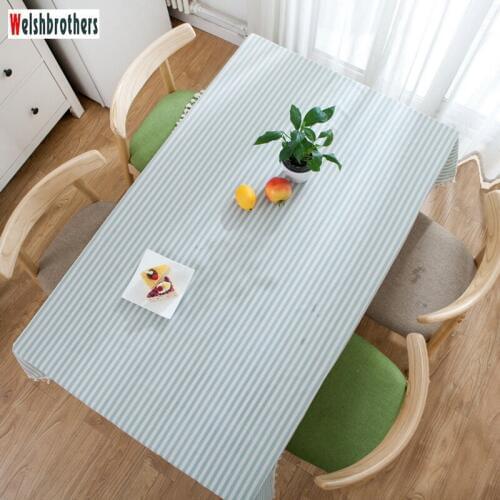 Pastoral cotton and linen striped printed tablecloth restaurant living room birthday party wild party decoration tablecloth2018