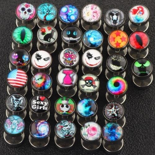 TIANCIFBYJS Viking Aegishjalmur Fake Ear Gauge,Plugs and Tunnels,Fake Piercing Expander Stretcher, Punk Earring Gift For Man