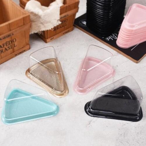Transparent Plastic Cake Box Cheese Triangle Cake Box 3 Color Blister Box Restaurant Dessert Packaging Boxs#316
