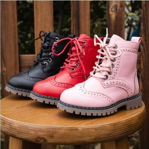 Autumn Winter 2020 Girls Fashion Boots Kids Martin Non-Slip Snow Boots Fashion Knitting Children Shoe 4 5 6 7 8 9 10 11 12 Years
