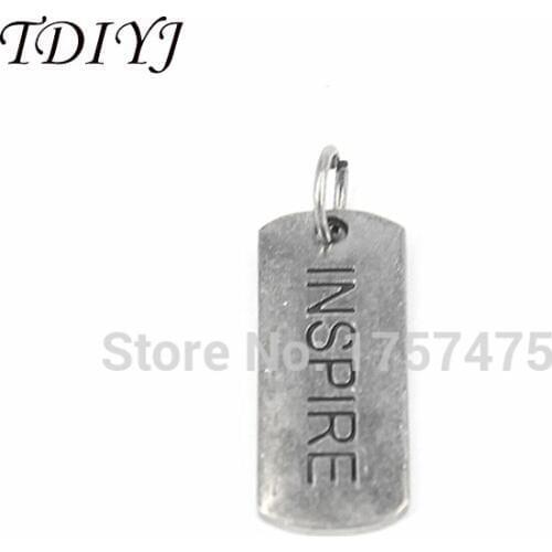 TDIYJ 5pcs Wholesale 22mm*13mm Zinc Alloy INSPIRE Floating Tag fit Beautiful Locket HYT1