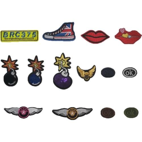 5 star wings badge embroidery childrens clothing supplies patch can be sewn and hot jeans jacket DIY accessories 1PCS for sale