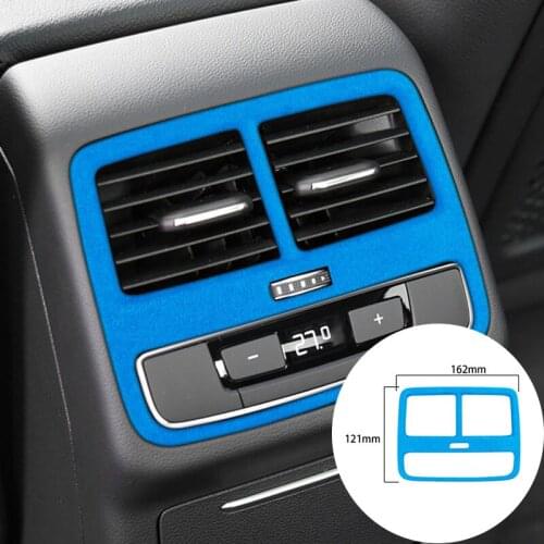 For Audi A4L 2017+ Alcantara Suede Wrap Car Armrest Box Back Air Outlet Vent Panel Strip Cover Trim Sticker Internal Accessories