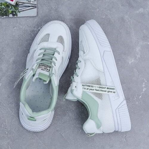 2021 Summer New Womens Casual White Shoes Breathable Hollow Mesh Surface Sneakers for Women