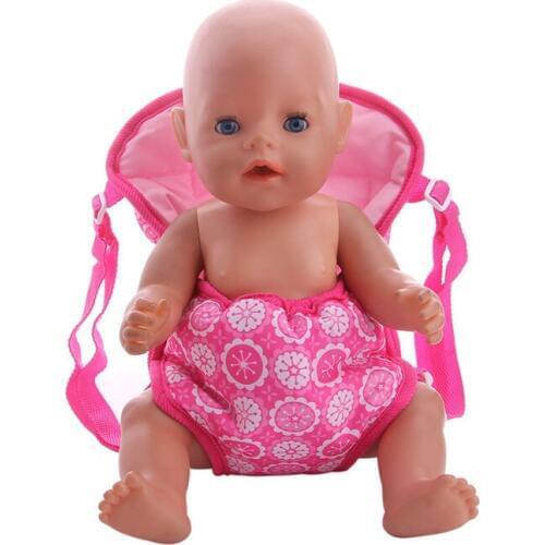 ZWSISU 2 Styles Carrying a doll pink backpack for 43cm zaps Doll accessories toy gift