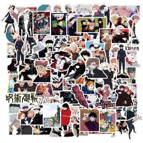 100pcs Anime Jujutsu Kaisen Sticker Sorcery Fight Itadori Yuuji Stickers Waterproof Laptop Skateboard Suitcase Car Decal Sticker