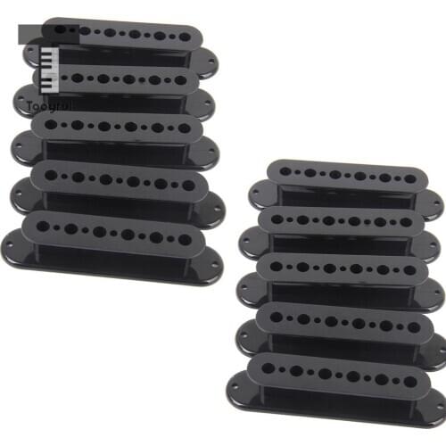 Tooyful High Quality 10Pcs Black Plastic Pickup Bobbins 48mm Pole Spacing for Custom Pickup Makers Guitar Replacement Covers