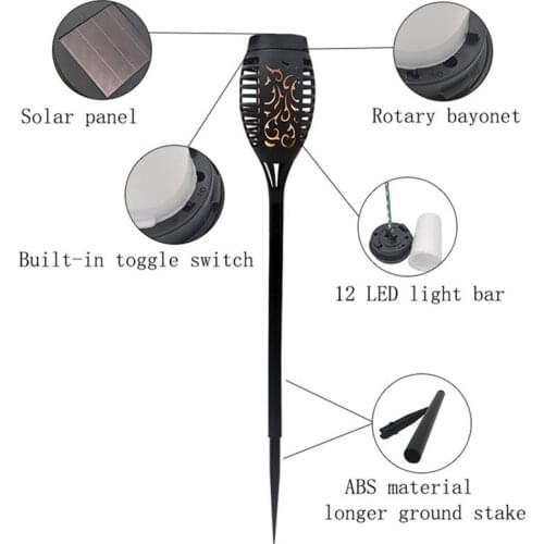 12LED Solar Lights Garden Flickering Flame Torch Path Light Dancing Flame Lighting Dusk to Dawn Torches Waterproof Lamp