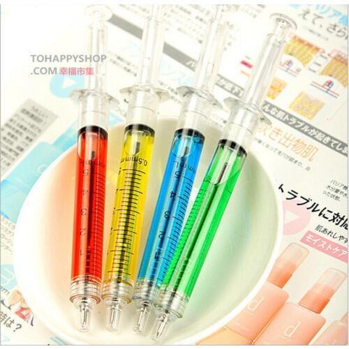 16pcs/set Korea cute creative stationery marker highlighter pen fluorescent syringes needle cylinder liquid chalk pens