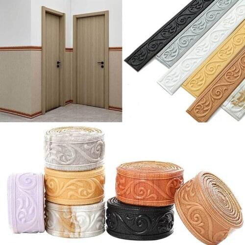 2.3m 3D Border Wall Sticker Top Corner Line Wall Edge Strip Waterproof Self-Adhesive Home Wall Decor