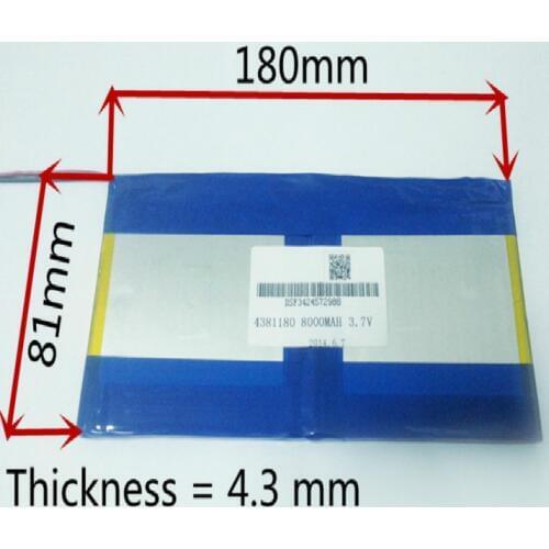 3.7V,8000mAH,[4381180] PLIB (polymer lithium ion battery) Li-ion battery for tablet pc,PIPO M9 pro 3g / max M9 quad core