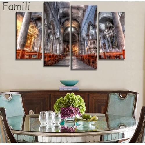 4Panel canvas fabric poster print Italy beautiful landscapes for wall art room decor home decoration,quadro decorativo,art print