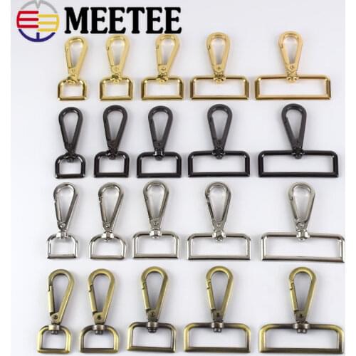 40pcs 16-50mm Meetee Handbag Straps Metal Buckles Collar Lobster Clasp Swivel Trigger Clips Snap Hook DIY Leather Craft