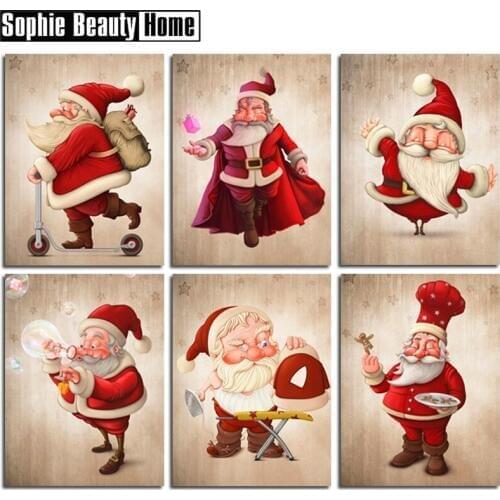 Diy 5d Diamond Mosaic Santa Claus Full Drill Diamond Painting Cross Stitch Christmas Diamond Embroidery kits Needlework 19A018