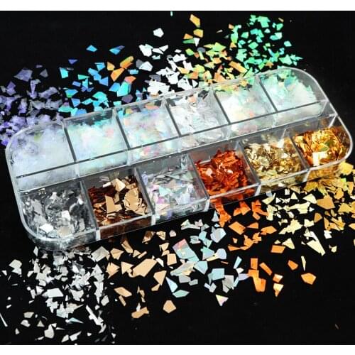 Nail Glitter Flakes Irregular Metallic Foil Sequins Nails Chrome Sequins Spring Summer Nail Design Manicure Nail Art Decorations