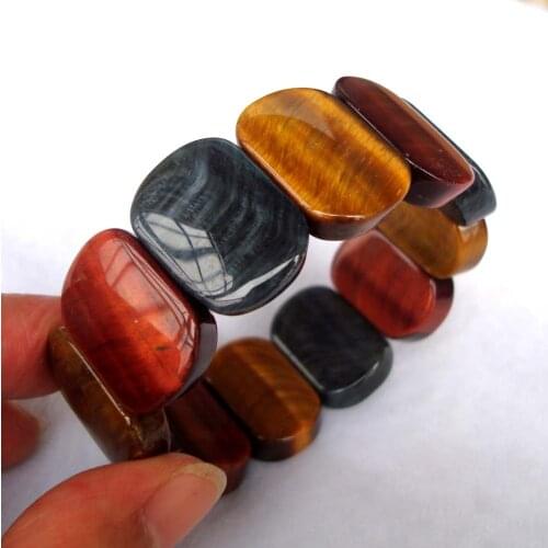 Natural Mix Tiger Eye Oval Shape Beads 18*25mm Stretch Bracelet Women Man Jewelry Accessories Weddings Parties Birthday Gift