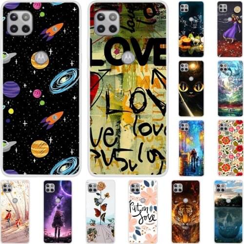 Case For Moto G 5G Phone Cover Back Fitness Silicone Bumper And Softness TPU With Happy Town Series