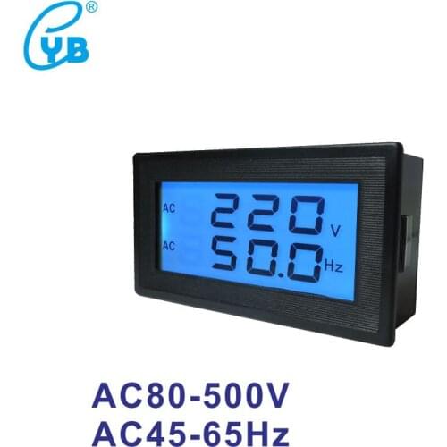 YB5130DVF Voltmeter AC 80-500V 45-65Hz Voltage Frequency Meter LCD Digital Herz Tester Volt Panel Monitor Hz Gauge AC220V 380V
