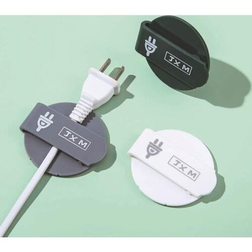 Punch-free Power Plug Holder Storage Rack Home Wall Wire Clip Organizer Holder Household Wall Cordable Power Plug Hanger Hook