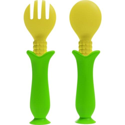 Baby 2Pcs/Set Feeding Spoon Newborn Infant Silicone Rice Cereal Training Spoon Safety Tool for Toddler Dinnerware Sucker Utensil