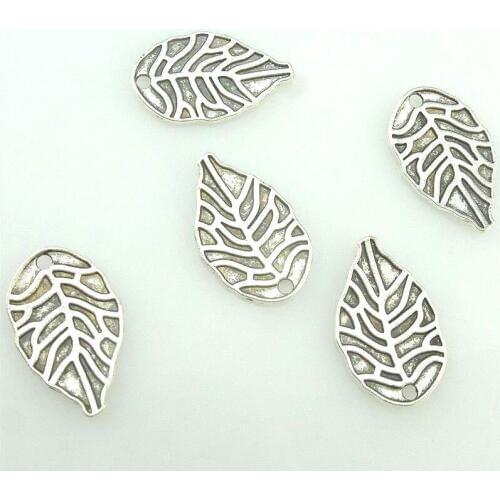 40pcs 15338 Antique Silver 18*11mm Plant Leaves Charms Pendant For Jewelry Making Bracelet Vintage Accessories