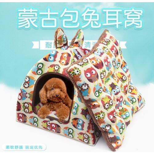 Dog house can be disassembled and washed, three-dimensional winter, teddy Mongolia bag house, closed autumn and winter warm pet