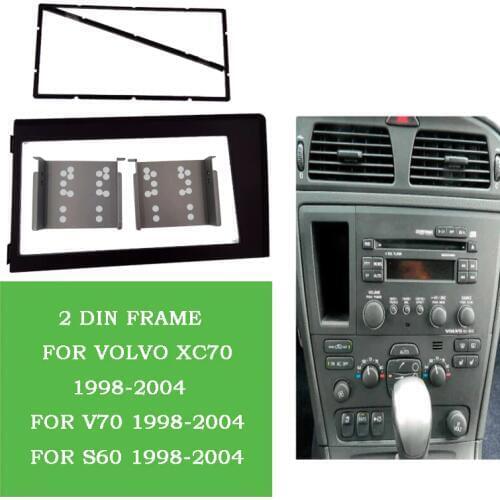 Double Din Car Radio Fascia for 1998-2000 2001-2004 Volvo XC70 V70 S60 Stereo Plate Trim Kit Frame Panel Dash CD DVD Frame